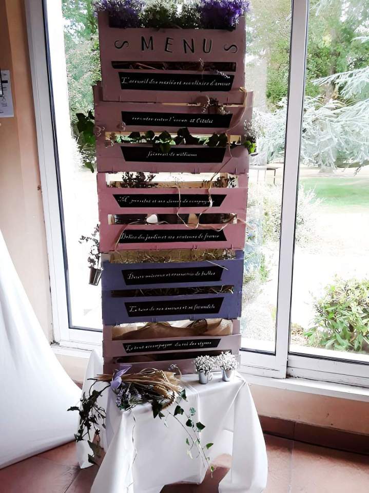 Décoration menu d'une réception Melun